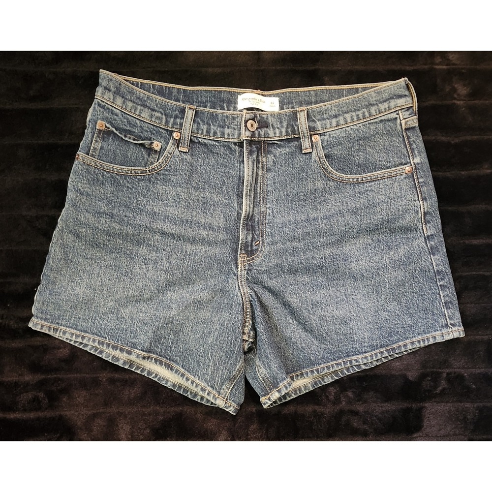 Abercrombie & Fitch The Dad High Rise Denim Shorts 32 Used